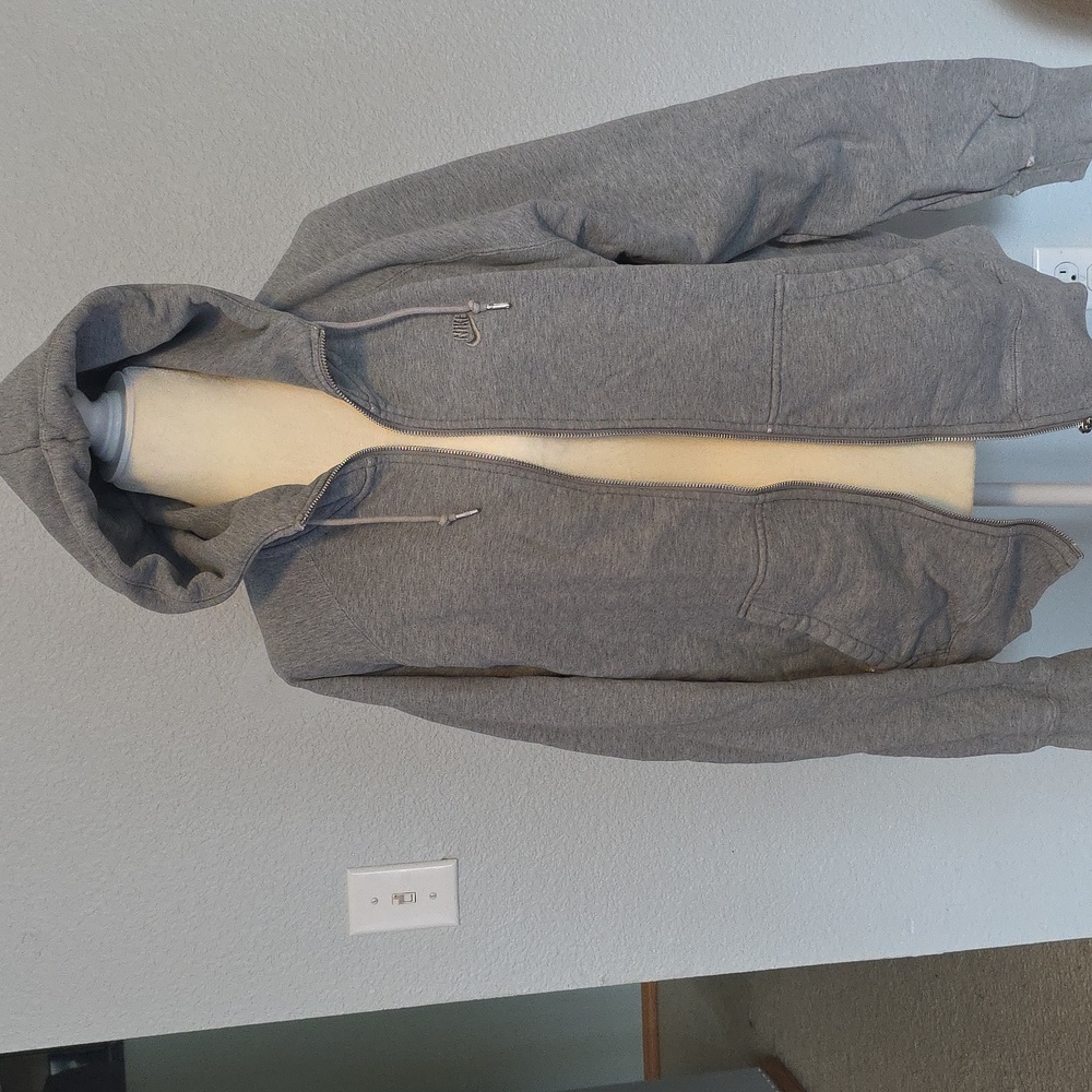 Nike Double Zipper Front Zip Hoodie Sweatshirt Men's Size Large Gray 100…